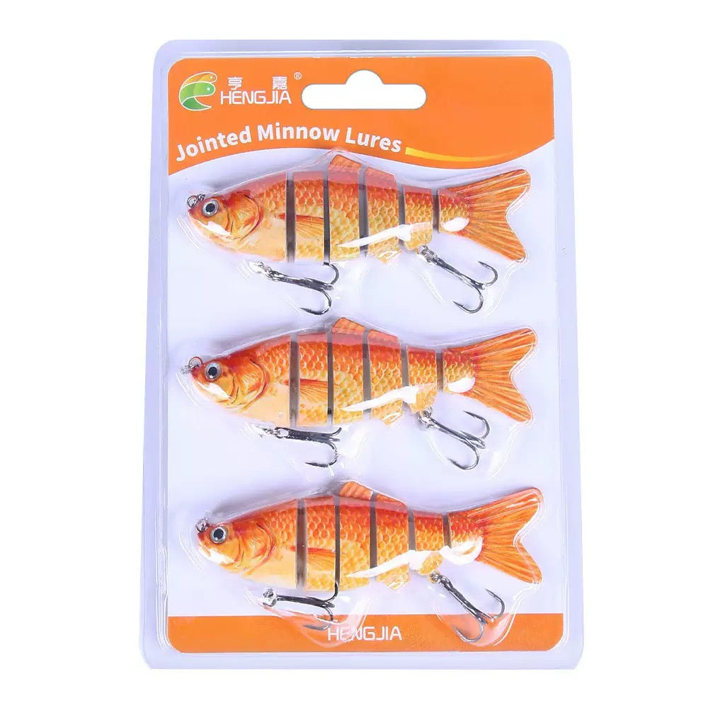 FINXTIDE 5 Pieces/set Fishing Lures Set Multi Segments Jointed Hard Bait 3.9in/0.56oz,Bionic Hard Fishing Bait Suitable for Fresh Water and Saltwater,Sinking Lifelike Swimbait Outdoor Fishing Equipment for Dealsforyoudays Perfect for Beginners