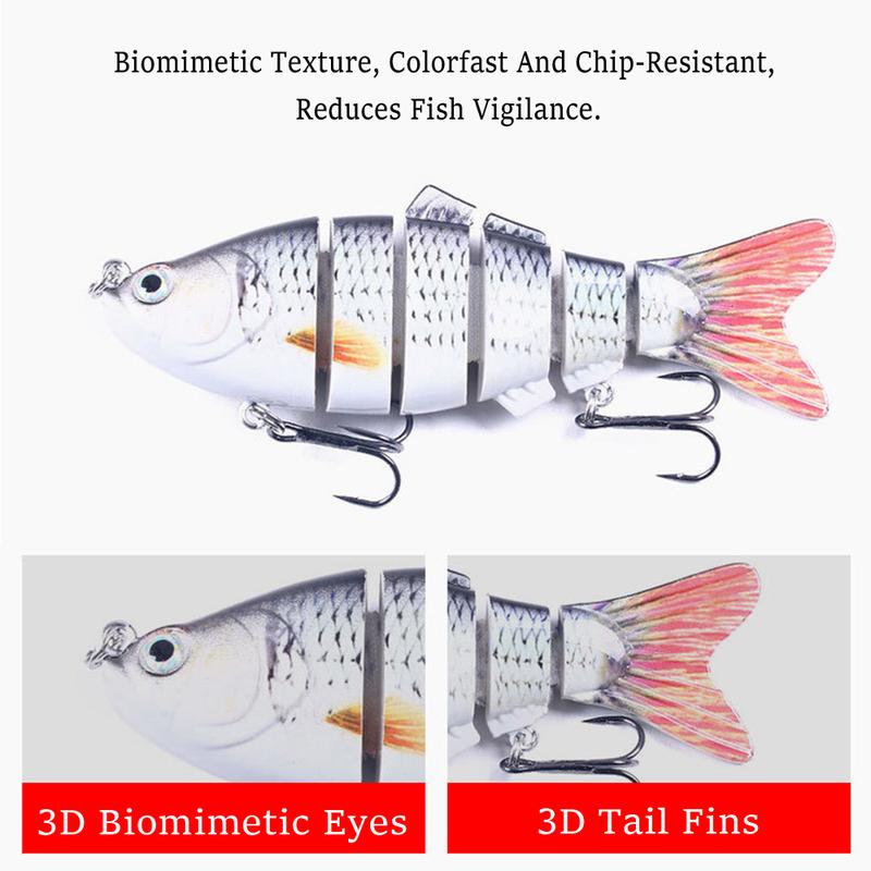 FINXTIDE 5 Pieces/set Fishing Lures Set Multi Segments Jointed Hard Bait 3.9in/0.56oz,Bionic Hard Fishing Bait Suitable for Fresh Water and Saltwater,Sinking Lifelike Swimbait Outdoor Fishing Equipment for Dealsforyoudays Perfect for Beginners