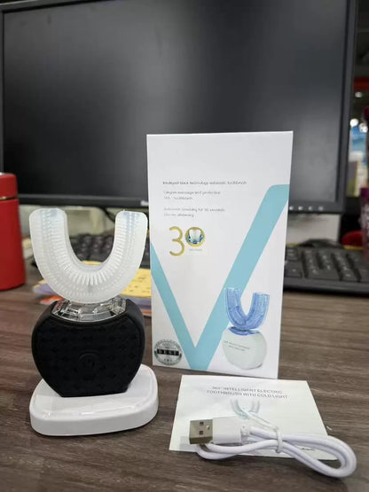 360° mouthpiece – Reaches all teeth, all around -One Toothbrush, Three Functions