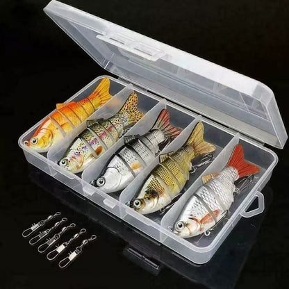 FINXTIDE 5 Pieces/set Fishing Lures Set Multi Segments Jointed Hard Bait 3.9in/0.56oz,Bionic Hard Fishing Bait Suitable for Fresh Water and Saltwater,Sinking Lifelike Swimbait Outdoor Fishing Equipment for Dealsforyoudays Perfect for Beginners