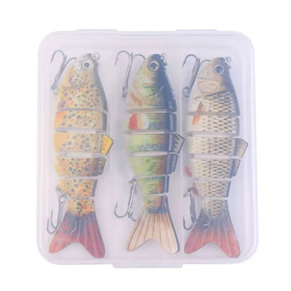 FINXTIDE 5 Pieces/set Fishing Lures Set Multi Segments Jointed Hard Bait 3.9in/0.56oz,Bionic Hard Fishing Bait Suitable for Fresh Water and Saltwater,Sinking Lifelike Swimbait Outdoor Fishing Equipment for Dealsforyoudays Perfect for Beginners
