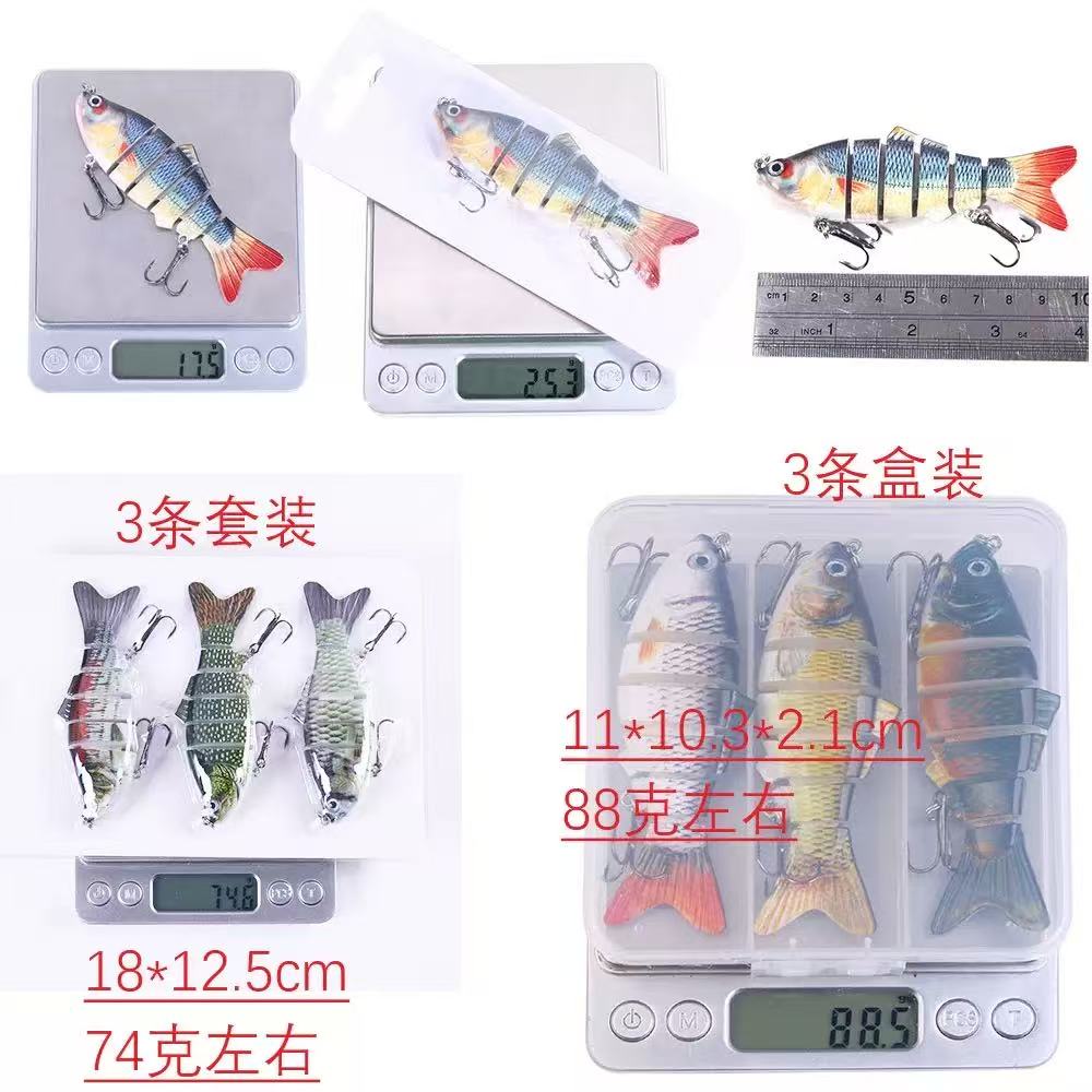 FINXTIDE 5 Pieces/set Fishing Lures Set Multi Segments Jointed Hard Bait 3.9in/0.56oz,Bionic Hard Fishing Bait Suitable for Fresh Water and Saltwater,Sinking Lifelike Swimbait Outdoor Fishing Equipment for Dealsforyoudays Perfect for Beginners