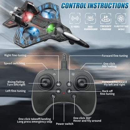 ✈️Christmas Gift Preview! ✈️Remote Control Stunt Jet Jet (360° Flip + LED Lights)🎄