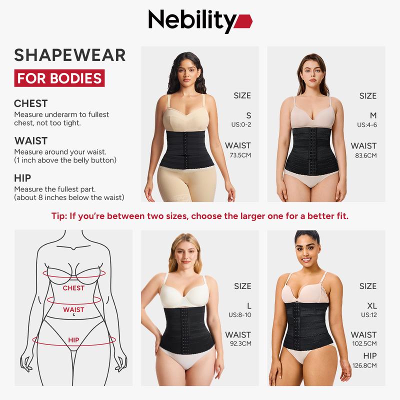 Nebility Women's Waist Trainer - Adjustable Tummy Control Shapewear, High Elastic Abdominal Binder, Comfortable and Versatile Women's Clothing, Black Friday Special Offer, Simple and Slimming Design