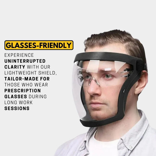 Anti-Dust & Fog-Free Face Shield-Stay safe and productive with full-face protection that adapts to any task, ensuring your eyes and face are shielded from harmful dust and debris.