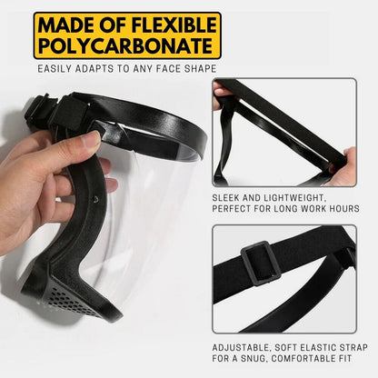 Anti-Dust & Fog-Free Face Shield-Stay safe and productive with full-face protection that adapts to any task, ensuring your eyes and face are shielded from harmful dust and debris.